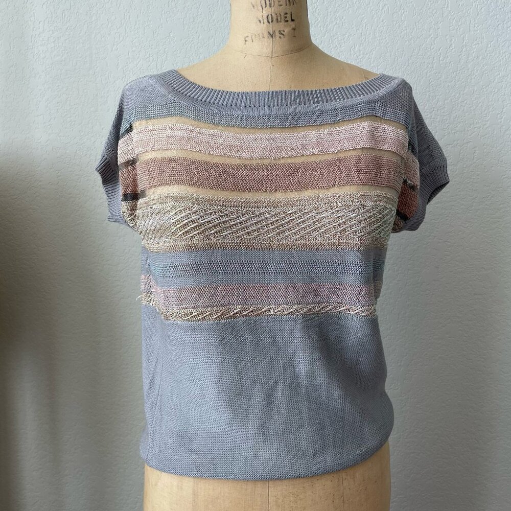 Silk & Lurex Shiny Sheer Multicolo RAOUL Knit Sweater Top